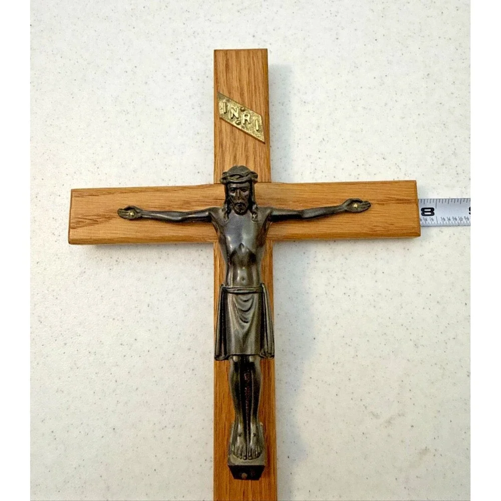 Wooden Wall Crucifix Cross Jesus INRI Religious Catholic Wall Hang